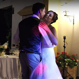 Couple begin waltzing to Justin Timberlake before busting out a six-minute choreographed routine with their entire bridal party